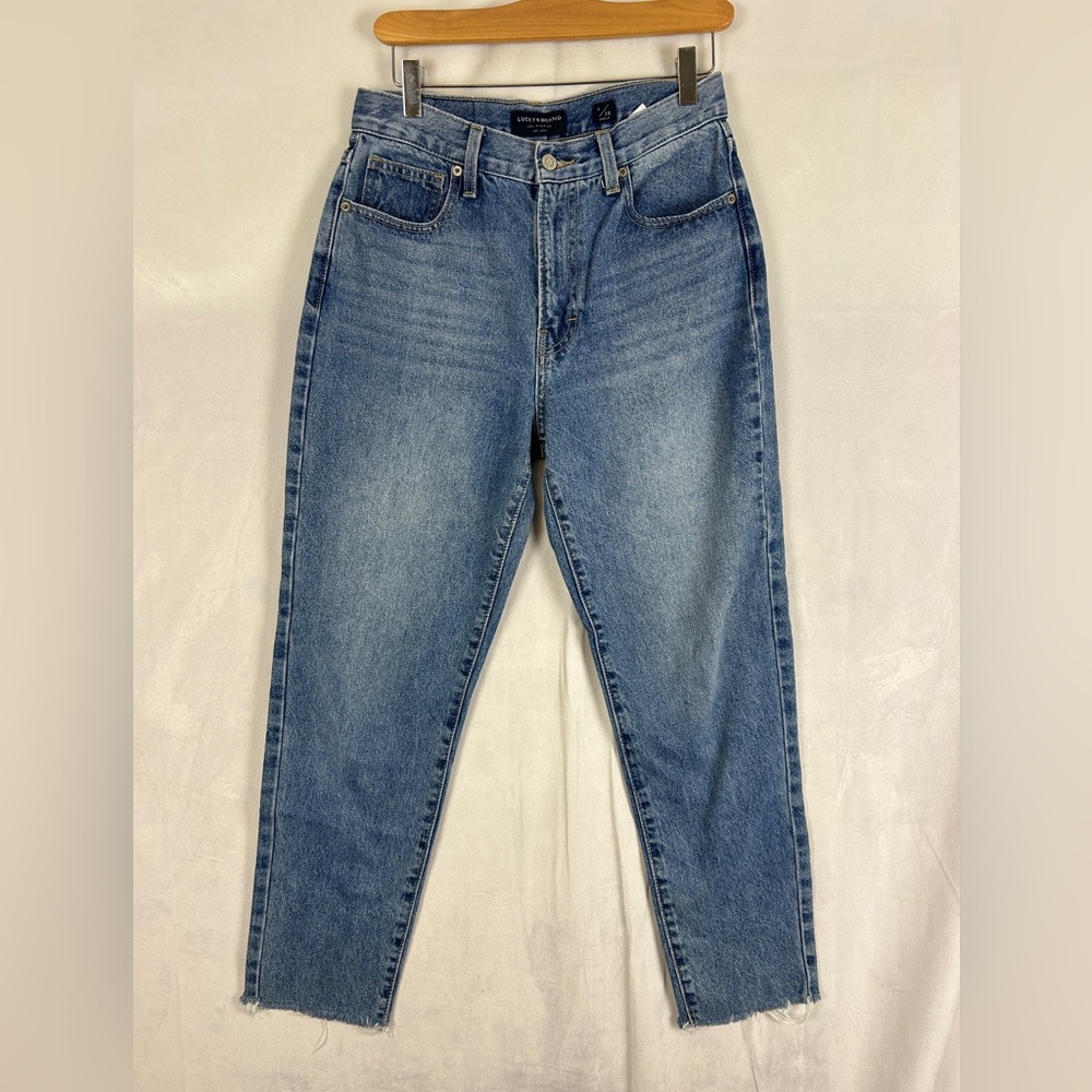 LUCKY BRAND Drew‎ Mom Jeans Size 6/28 Blue High Rise Straight Leg Cotton